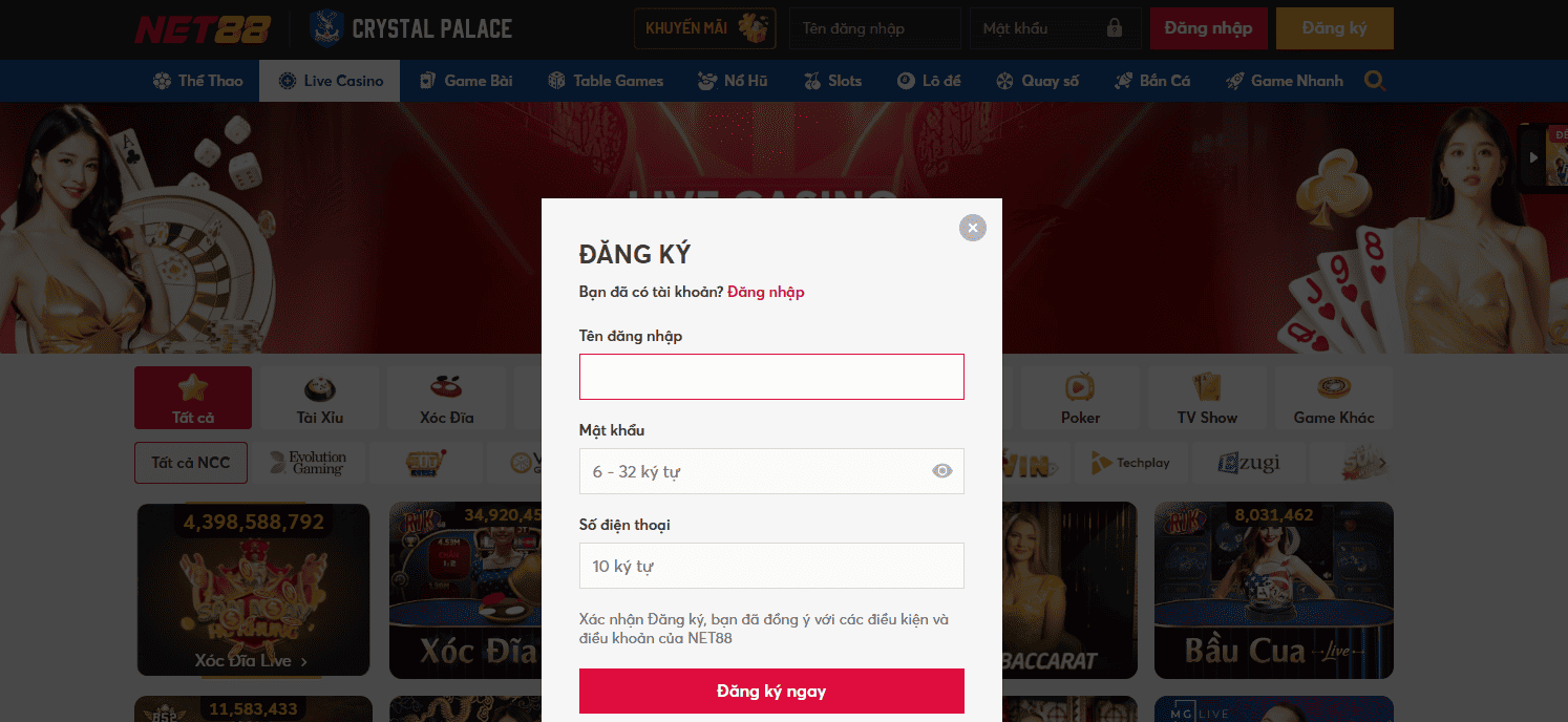 Hướng dẫn người chơi tham gia NET88